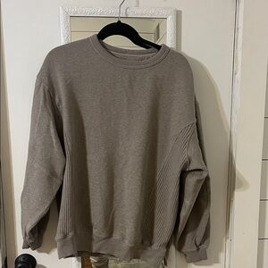 Aerie Women's Taupe Ribbed Sweatshirt